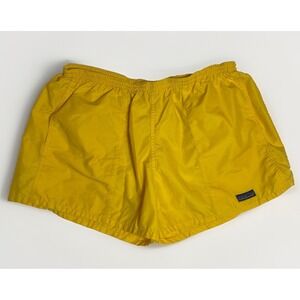 Patagonia Shorts Women XL Yellow Baggies Elastic Waist Nylon Run Gym Drawstring